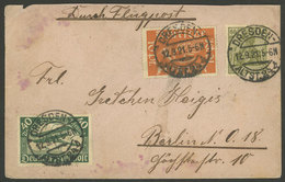 GERMANY: 12/SE/1921 Dresden - Berlin, Airmail Cover Franked With 1.10Mk., Arrival Backstamp Of 13/SE, Small Defects, Ver - Other & Unclassified