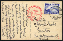 GERMANY: Postcard Franked With Sc.C36, Sent From Friedrichshafen To Santos (Brazil) On 18/MAY/1930 Via ZEPPELIN, Very Ni - Autres & Non Classés