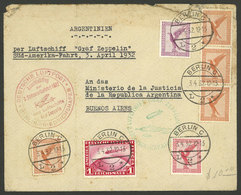 GERMANY: 3/AP/1932 Berlin - Argentina, Airmail Cover Sent By Zeppelin With Nice Postage, 2nd Flight Of The Year To South - Otros & Sin Clasificación