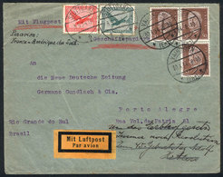 GERMANY: Airmail Cover Sent From Stuttgart To Porto Alegre (Brazil) On 30/AP/1934 Via AIR FRANCE, VF Quality! - Other & Unclassified