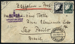 GERMANY: Cover Flown Via ZEPPELIN, From Berlin To Sao Paulo (Brazil) On 22/JUN/1934, Franked With 1.50Mk., With Friedric - Autres & Non Classés