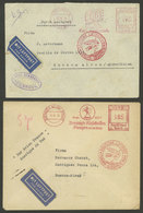 GERMANY: 2 Airmail Covers Sent To Argentina In 1935 And 1936, Both Flown By DLH With Meter Mark Of 1.75 And 1.85Mk., Ver - Autres & Non Classés