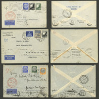 GERMANY: DELAYED AIRPLANE: 3 Airmail Covers Sent To Argentina In 1936 And 1939 (2), On Back Buenos Aires Mark And "Avión - Otros & Sin Clasificación