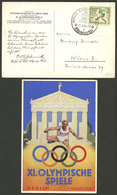 GERMANY: Special Postcard For Collecting Funds For The Austrian Team In The Berlin Olympic Games, Sent From Berlin To Wi - Autres & Non Classés