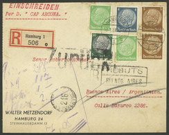 GERMANY: 13/JA/1937 Hamburg - Argentina, Registered Cover Sent "by Cap Arcona" Franked With 70Pg. And Returned To Sender - Autres & Non Classés