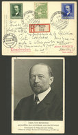 GERMANY: 5/DE/1940 Marburg - Santiago De Chile, Postcard With View Of Emil Von Behring Sent By Registered Mail With 3-co - Autres & Non Classés