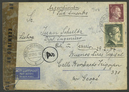 GERMANY: 22/DE/1943 Berlin - Argentina, Airmail Cover Franked With 1.15Mk., With Buenos Aires Arrival Backstamp 28/DE/19 - Other & Unclassified