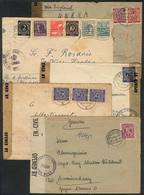 GERMANY: 5 Covers Sent To Brazil In 1946 (4, The Other One Used In Germany), With Interesting Postages And Censor Labels - Autres & Non Classés