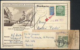 GERMANY: Postal Card Illustrated With View Of The Hannover Exhibition, Sent On 28/MAR/1956 To An Address In Germany And  - Otros & Sin Clasificación
