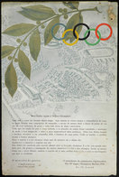 GERMANY: Olympic Games Berlin 1936: Welcome Poster For The Brazilian Athletes, Size 220 X 330 Mm Approx., Minor Defects, - Manifesti