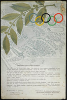 GERMANY: Olympic Games Berlin 1936: Welcome Poster For The Brazilian Athletes, Size 220 X 330 Mm Approx., Minor Defects, - Posters