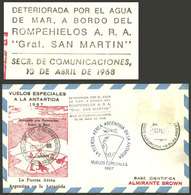 ARGENTINE ANTARCTICA: ACCIDENT IN THE ICEBREAKER SAN MARTIN: Airmail Cover Sent From Buenos Aires To Alte. Brown Antarct - Autres & Non Classés