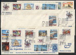 ARGENTINA ANTARCTICA: Tourist Trips To Argentine Antarctica: 6 Covers With Special Cachet And Varied Colorful Postages ( - Autres & Non Classés