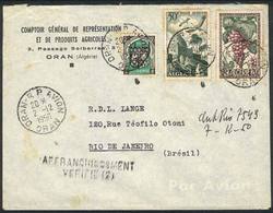 ALGERIA: Airmail Cover Sent From Oran To Brazil On 2/DE/1950, Unusual Destination! - Sonstige & Ohne Zuordnung