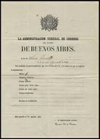 ARGENTINA: Guide Of Correspondence Sent From The General Post Office Administration Of The STATE OF BUENOS AIRES To That - Préphilatélie