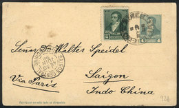 ARGENTINA: 4c. Postal Card Uprated With 2c. (total Postage 6c.), Sent From Buenos Aires To SAIGON, INDOCHINA, On 7/MAY/1 - Voorfilatelie