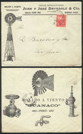 ARGENTINA: Advertising Cover (windmills And Water Pumps) Franked With 5c. Liberty And Sent To San Juan In OC/1900, VF Qu - Préphilatélie