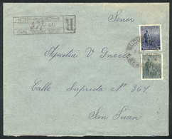 ARGENTINA: Registered Cover Franked With 10c. + 12c. Plowman, Sent From SUCURSAL Nº9 (ROSARIO) To San Juan On 5/AU/1915, - Vorphilatelie