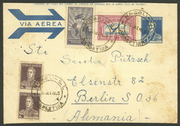 ARGENTINA: 10/SE/1929 NOGOLI (San Luis) - Germany, 12c. Airmail Stationery Envelope + Additional Postage (total 1.42P.), - Voorfilatelie