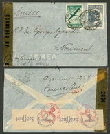 ARGENTINA: 18/MAR/1943 Buenos Aires - Switzerland, Airmail Cover Franked With 1.45P. And Double Censor Label: Allied + N - Voorfilatelie