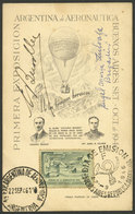 ARGENTINA: 22/SE/1946 Card Of The Aeronautics Week (commemorating The Balloon Crossing Of The Andres In 1916 By Bradley  - Prefilatelia