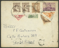 ARGENTINA: BISECT STAMPS: Cover Used In Buenos Aires, Dispatched On 12/AP/1952 Franked With 35c. Including 4 Bisect Stam - Voorfilatelie