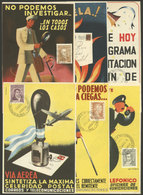 ARGENTINA: 6 Rare Flyers Of The Post With Various Indications About Its Services (illustrations By Dell'Acqua), With Pos - Préphilatélie