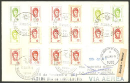 ARGENTINA: 30/NO/1983 LAST DAY OF USE Of Stamps Of Proceres & Riquezas III Issue (small Size), 16 Examples On Airmail Co - Prefilatelia