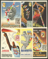 ARGENTINA: PERONISM And SPORT: Set Of 6 Cards Of The "First Pan-American Games" (Buenos Aires, 1951), All With Very Inte - Argentine