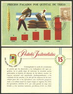 ARGENTINA: PERONISM: Rare Card Illustrating The Evolution Of Prices For The Unit Of Wheat Between 1944 And 1952, Excelle - Argentinien