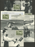 ARGENTINA: PERONISM: Set Of 7 Cards Of The Exhibition "Argentine Wings", All With Very Interesting Views And Stamps Of L - Argentinien