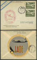 ARGENTINA: Cover Carried On First Flight By LADE Between Buenos Aires - Resistencia - Córdoba, On Back It Bears An Attra - Vignetten (Erinnophilie)