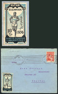 ARGENTINA: XI Olympics, Berlin 1936, Cinderella Of 10c. To Collect Funds For The Argentine Olympic Committee, On A Cover - Erinofilia