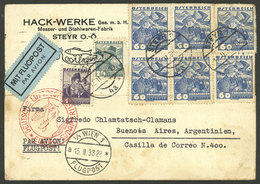 AUSTRIA: 12/FE/1938 Steyr - Argentina, Card Sent By German DLH With Nice Postage Of 3.85S., Arrival Backstamp Of Buenos  - Altri & Non Classificati