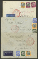AUSTRIA: 3 Airmail Covers Sent From Wien To Argentina And Uruguay (2) In 1938, Franked With German Stamps, Very Nice Gro - Autres & Non Classés