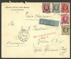 BELGIUM: 17/JUL/1928 Blankenberghe - Berlin, Airmail Cover Franked With 2.10Fr., Transit Marks Of Bruxelles And Köln (bo - Altri & Non Classificati