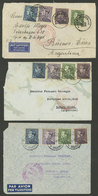 BELGIUM: 3 Airmail Covers Sent To Argentina Between MAR And JUN/1938 Franked With 18.75Fr., All Flown By German DLH And  - Other & Unclassified