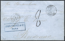 BRAZIL: Entire Letter Sent From Pará To France Via French Post On 16/MAR/1869, VF Quality! - Altri & Non Classificati