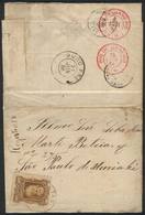 BRAZIL: Entire Letter Posted On 1/AP/1886 By Registered Mail, Franked With 300Rs. Of 1878/9 (Sc.75), With Interesting Po - Altri & Non Classificati