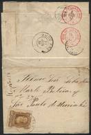 BRAZIL: Entire Letter Posted On 1/AP/1886 By Registered Mail, Franked With 300Rs. Of 1878/9 (Sc.75), With Interesting Po - Other & Unclassified