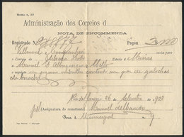 BRAZIL: Mailing Receipt For A Parcel Post Of 26/SE/1902, Interesting! - Altri & Non Classificati