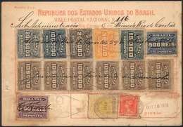 BRAZIL: Postal Money Order Of 386,700Rs. Dispatched On 10/AU/1918, Minor Defects, Very Good Appearance, Rare! - Autres & Non Classés
