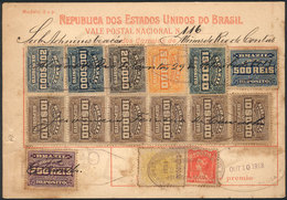 BRAZIL: Postal Money Order Of 386,700Rs. Dispatched On 10/AU/1918, Minor Defects, Very Good Appearance, Rare! - Otros & Sin Clasificación