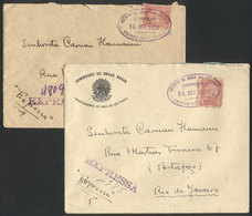 BRAZIL: 2 Express Covers Sent To Rio On 13 And 28/DE/1926 Franked With 1,000Rs., With The Rare Violet Oval Cancel "AGENC - Autres & Non Classés