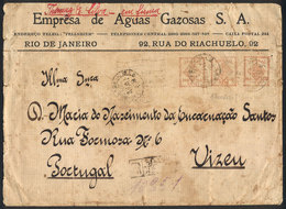 BRAZIL: Registered Cover Sent From Rio To Portugal On 17/MAY/1928, With Meter Postage For 1,700Rs., Very Interesting! - Altri & Non Classificati