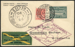 BRAZIL: Postcard Sent Via ZEPPELIN From Rio De Janeiro To Germany On 24/MAY/1930, VF Quality! - Briefe U. Dokumente