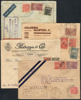 BRAZIL: 4 Covers Flown Via PANAIR Between 1931 And 1932, Very Nice! - Lettres & Documents