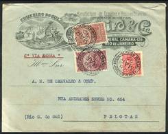 BRAZIL: Cover With Nice Illustrated Advertisement Of Factory Of Ties And Linens, Sent By Airmail From Rio To Pelotas On  - Autres & Non Classés