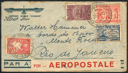 BRAZIL: Airmail Cover Sent On 23/SE/1932 From Porto Alegre Via Aeropostale To A Passenger Onboard Steamship Monte Rosa I - Autres & Non Classés