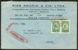BRAZIL: Airmail Cover (by Air France) Sent From Rio To Recife On 15/SE/1934 Franked With 4,000Rs., VF Quality! - Autres & Non Classés